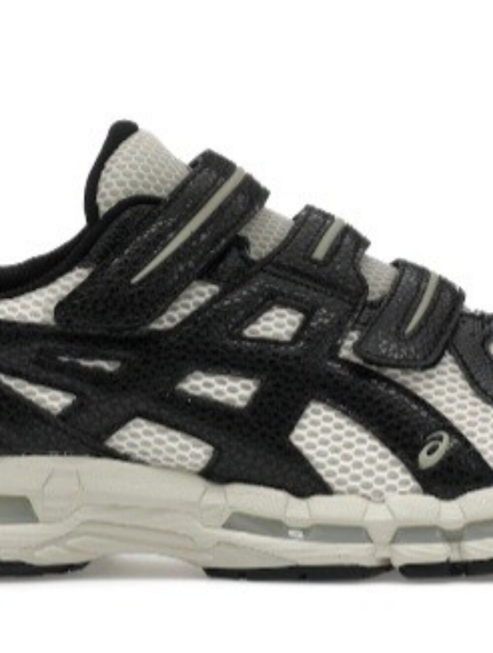 ASICS MENS Black and White Velcro Athletic Sneakers